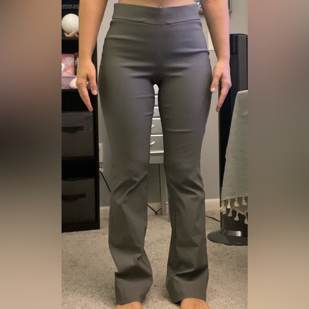 Grey bootcut slacks
